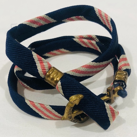 Brooks Brothers Jewelry - Brooks Brothers Blue & Pink Anchor Wrap Bracelet